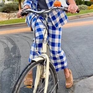 Veronica Beard Dova cropped check pants work once